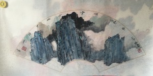 山水扇面